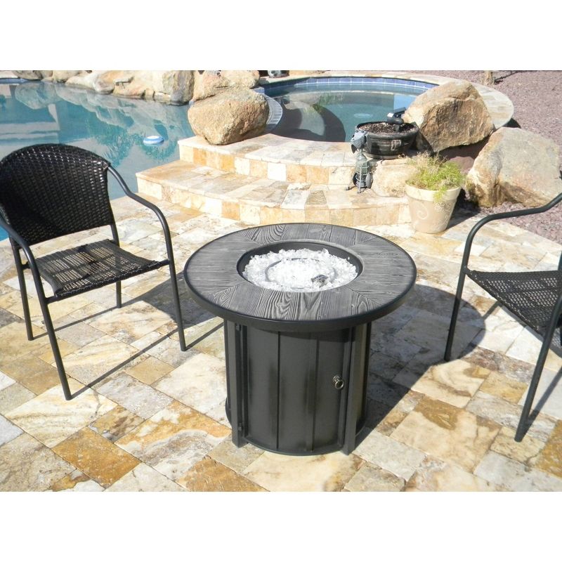 Faux Wood Tile Top Outdoor Patio Fire Pit - AZ Patio Heaters