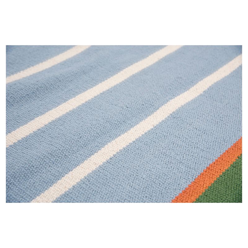 Green Multi Stripe Loomed Area Rug 4'X6' - Rizzy Home