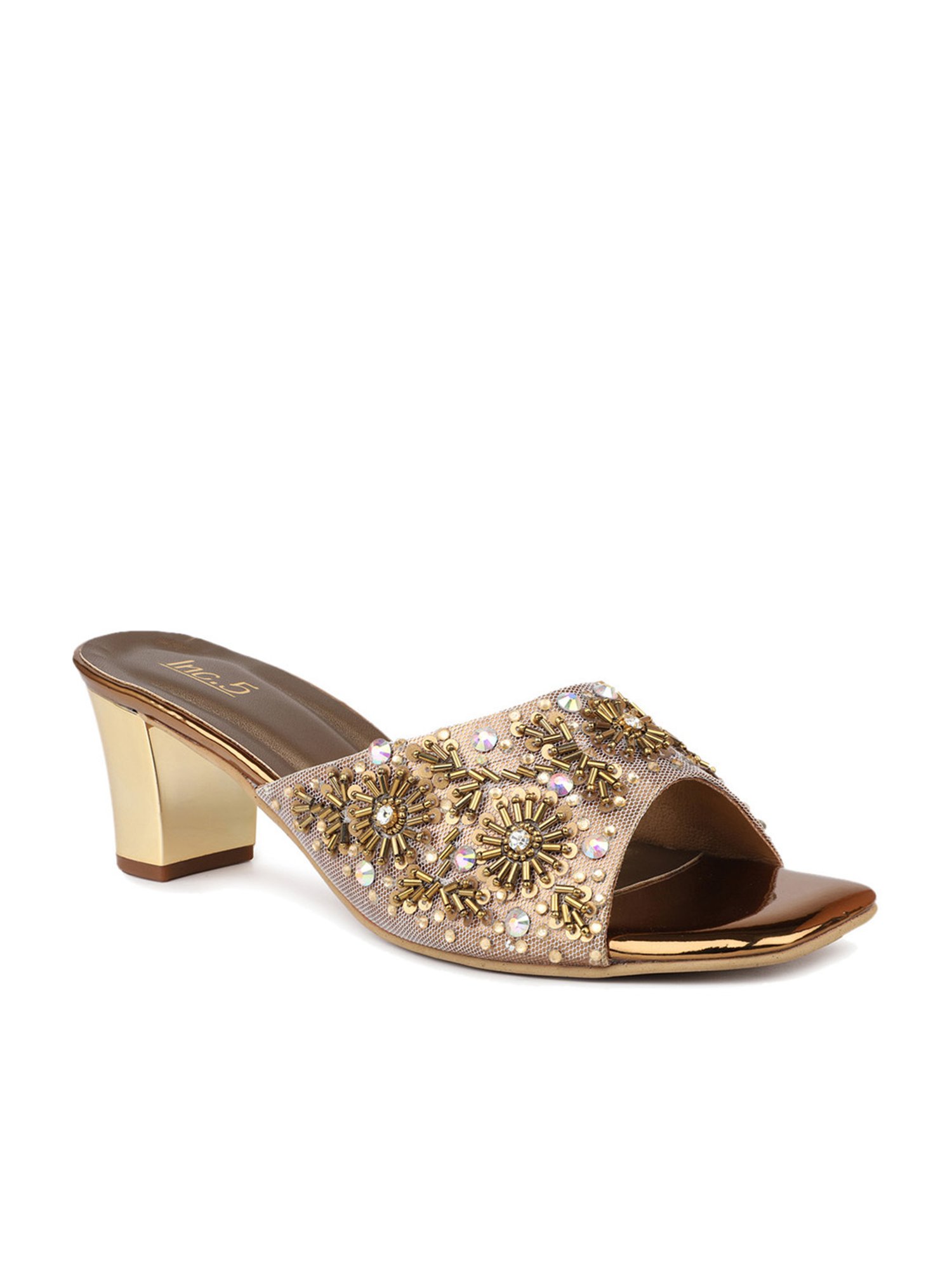 Inc.5 Women's Antique Gold Ethnic Sandals