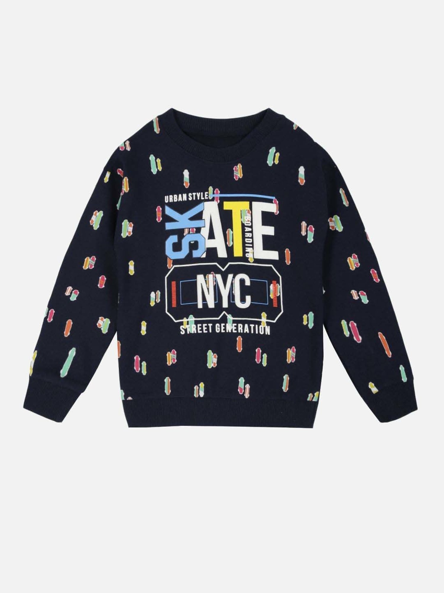 Allen Solly Junior Orange Cotton Regular Fit Full Sleeves Sweatshirt