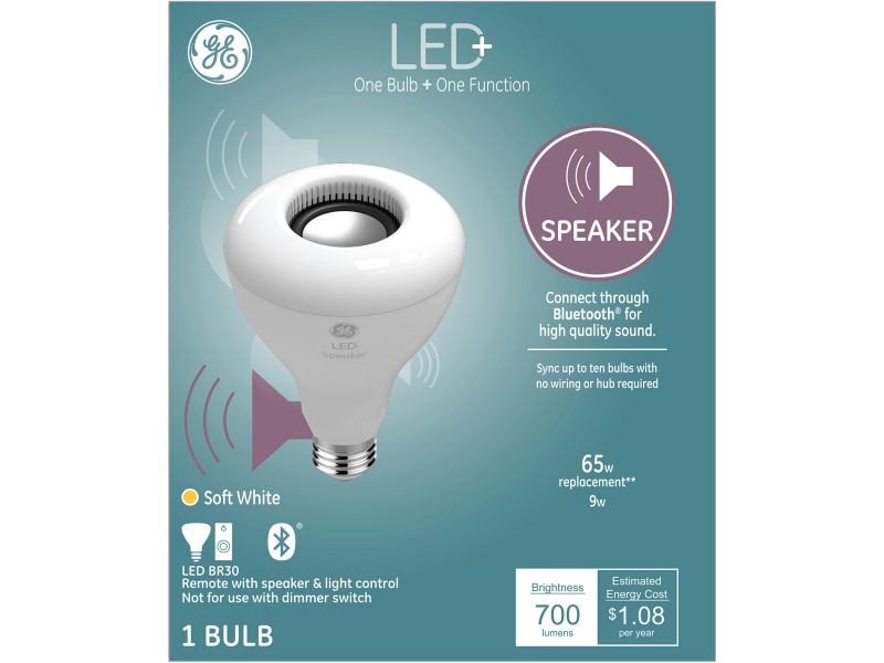 GE Lighting 93100354 GE LED+ Speaker Soft White 65W Replacement LED Indoor Floodlight BR30