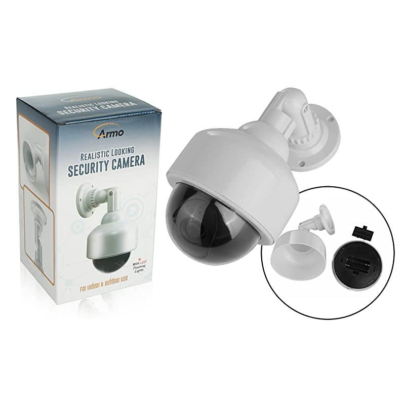 Fake Security Camera Dummy Camera Dome Shaped Decoy Realistic Look Surveillance System + Bonus Warning Sticker IndoorOutdoor Use Perfect for Businesses Shops by