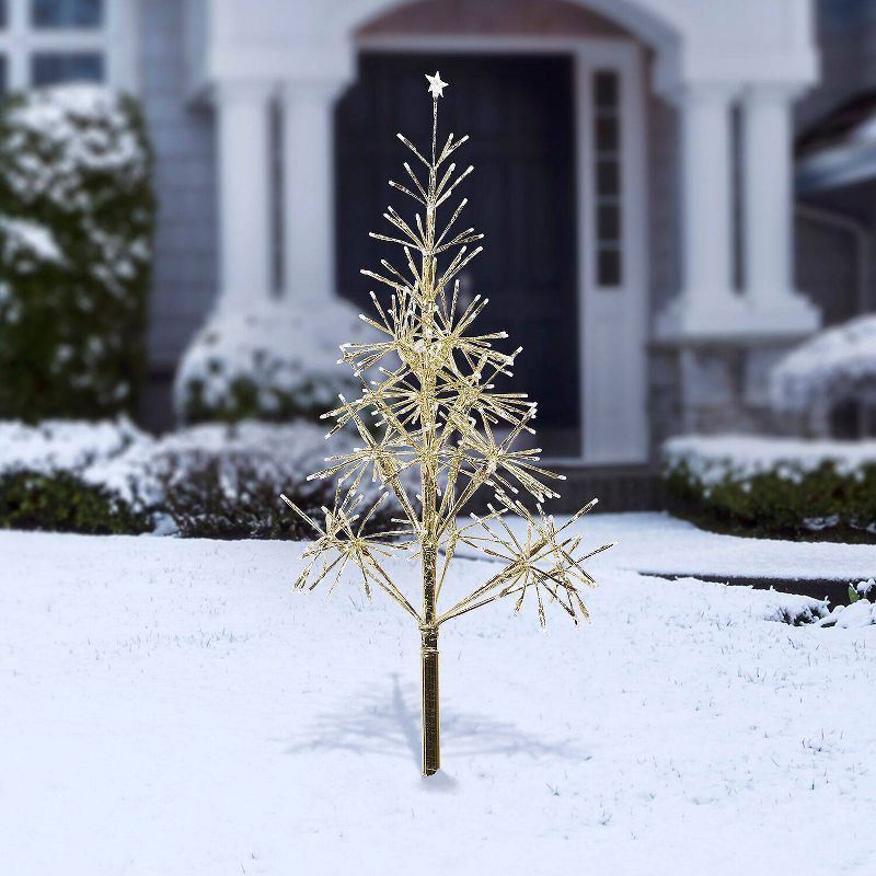 5ft Alpine Festive Golden Artificial Christmas Tree with Warm White LED Lights