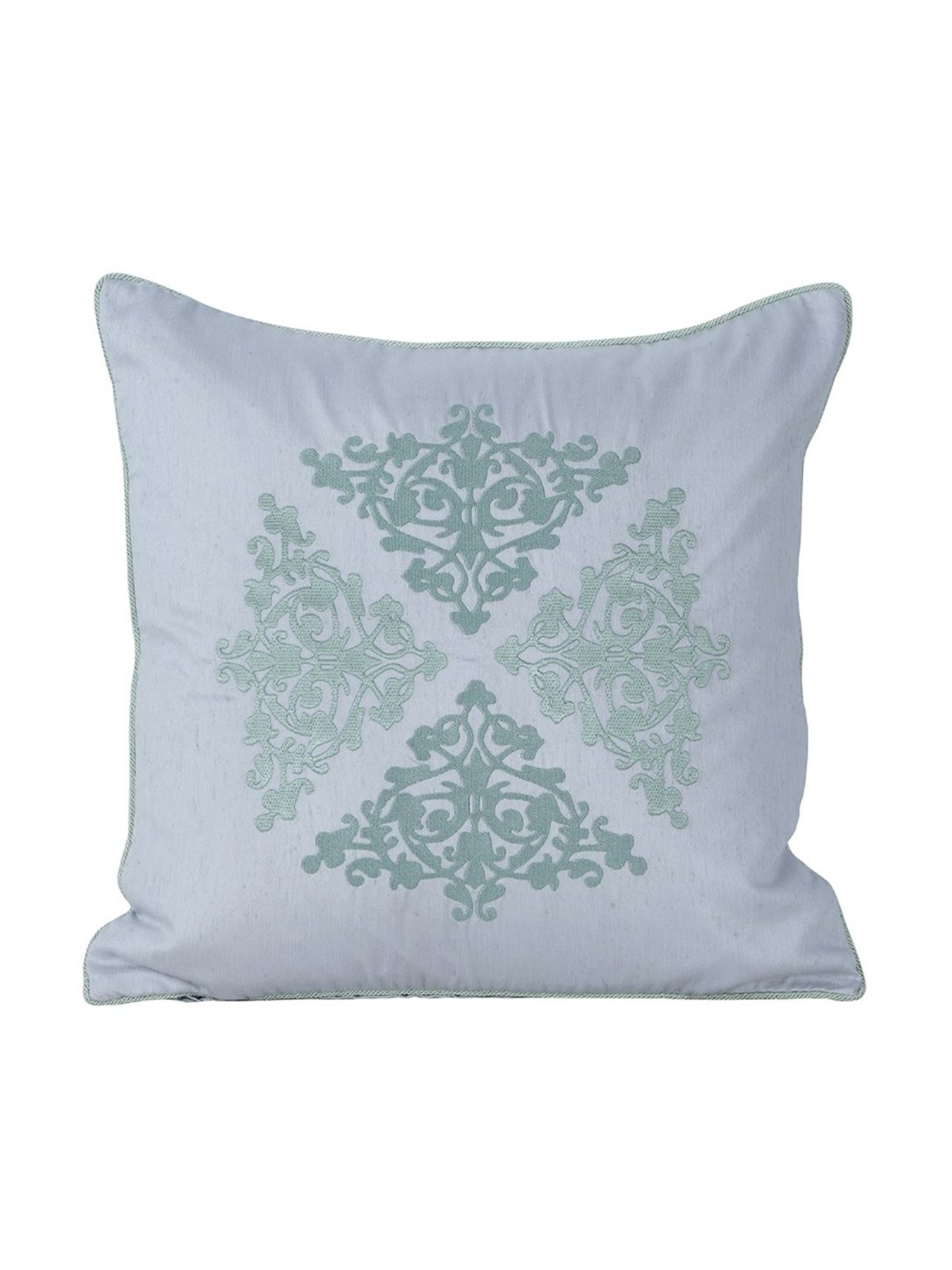 Maspar Embroidery Green Viscose 45 L x 45 W cm Cushion Cover