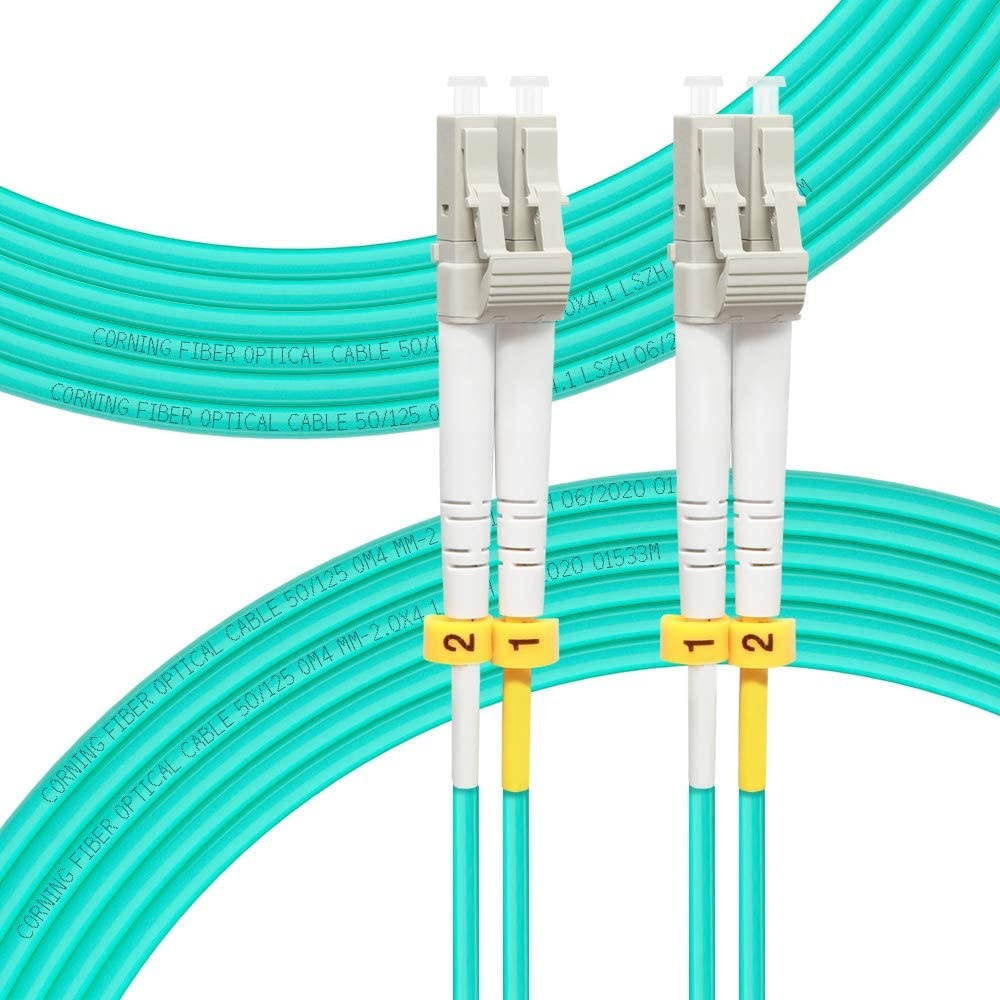 FLYPROFiber 10M OM4 LC to LC Fiber Patch Cable 40GB/100GB Duplex LC-LC 50/125um Multimode Fiber Optic Cable Cord LSZH 10Meter(33ft)