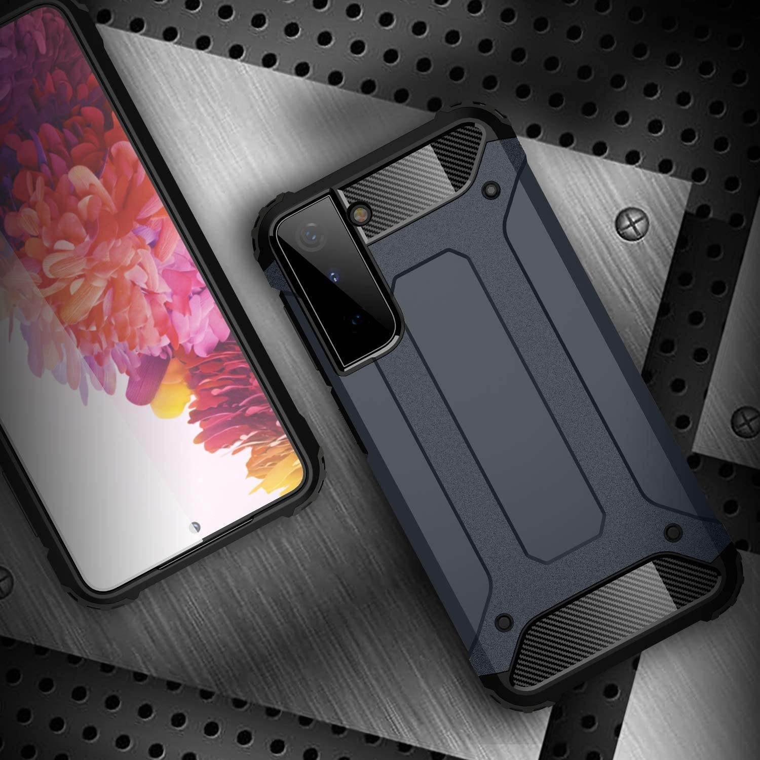 Samsung S21 Case - Shockproof Galaxy S21 Case Military Grade Drop Tested - Slim Dual Layer Samsung Galaxy S21 5G Phone Case - Blue