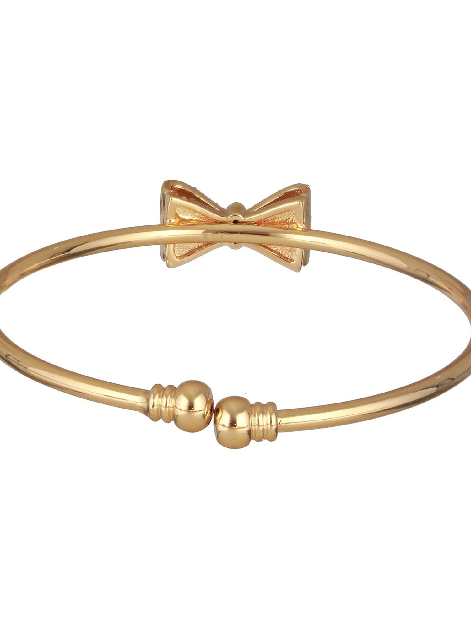 Prita by Priyaasi Studded Bow Gold-Plated Cuff Bracelet