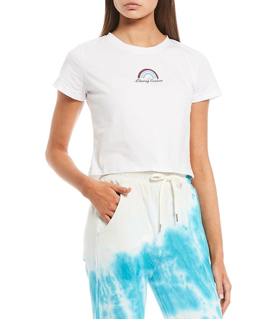 Ivory Ella Cropped Short Sleeve Tee