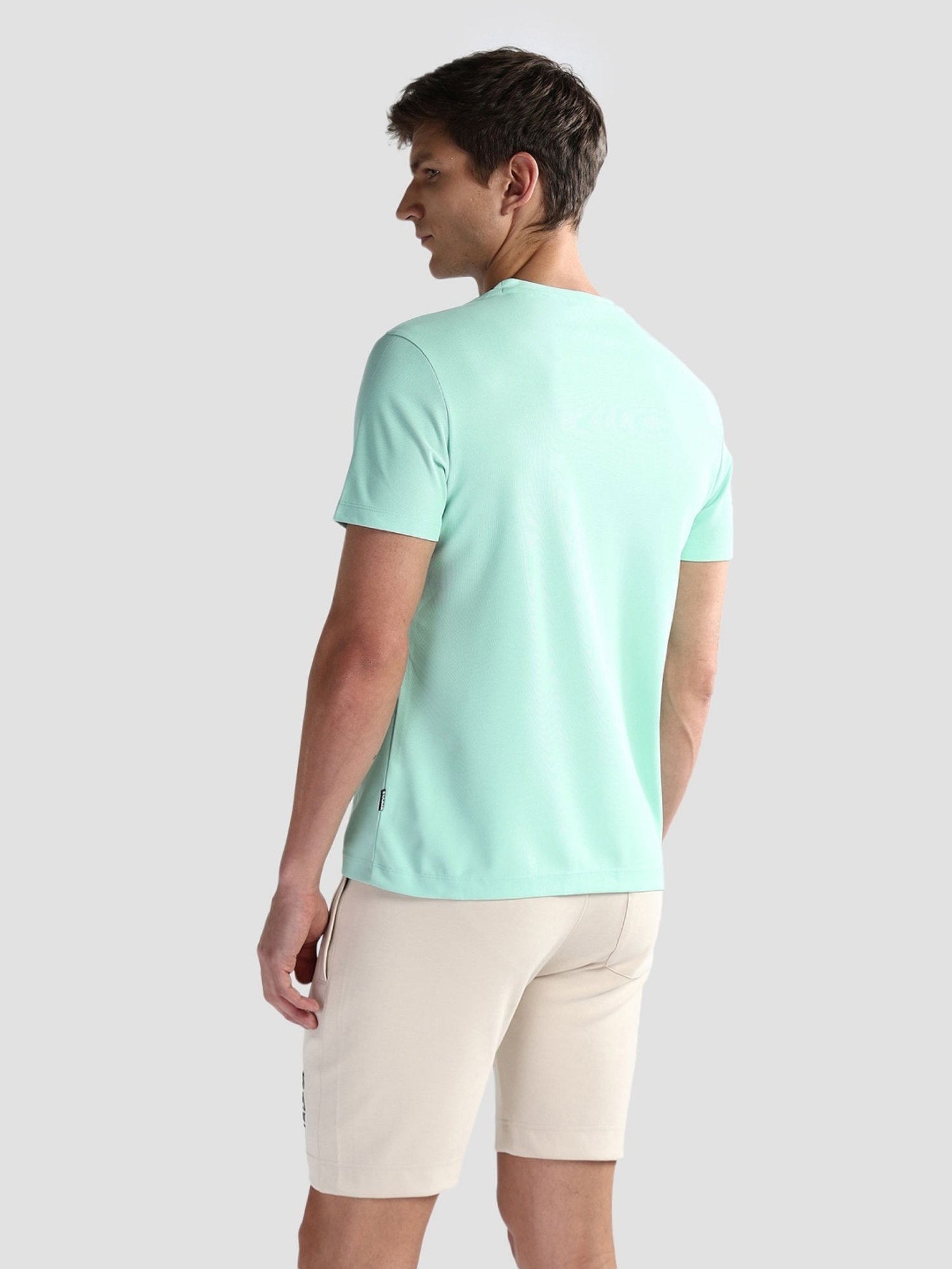 USPA Active Green Slim Fit Printed Sports T-Shirt