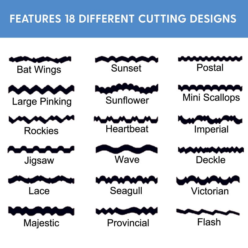 ECR4Kids Craft Scissor Set - Decorative Paper Edger Scissors with Rotating Stand (18 Pieces)