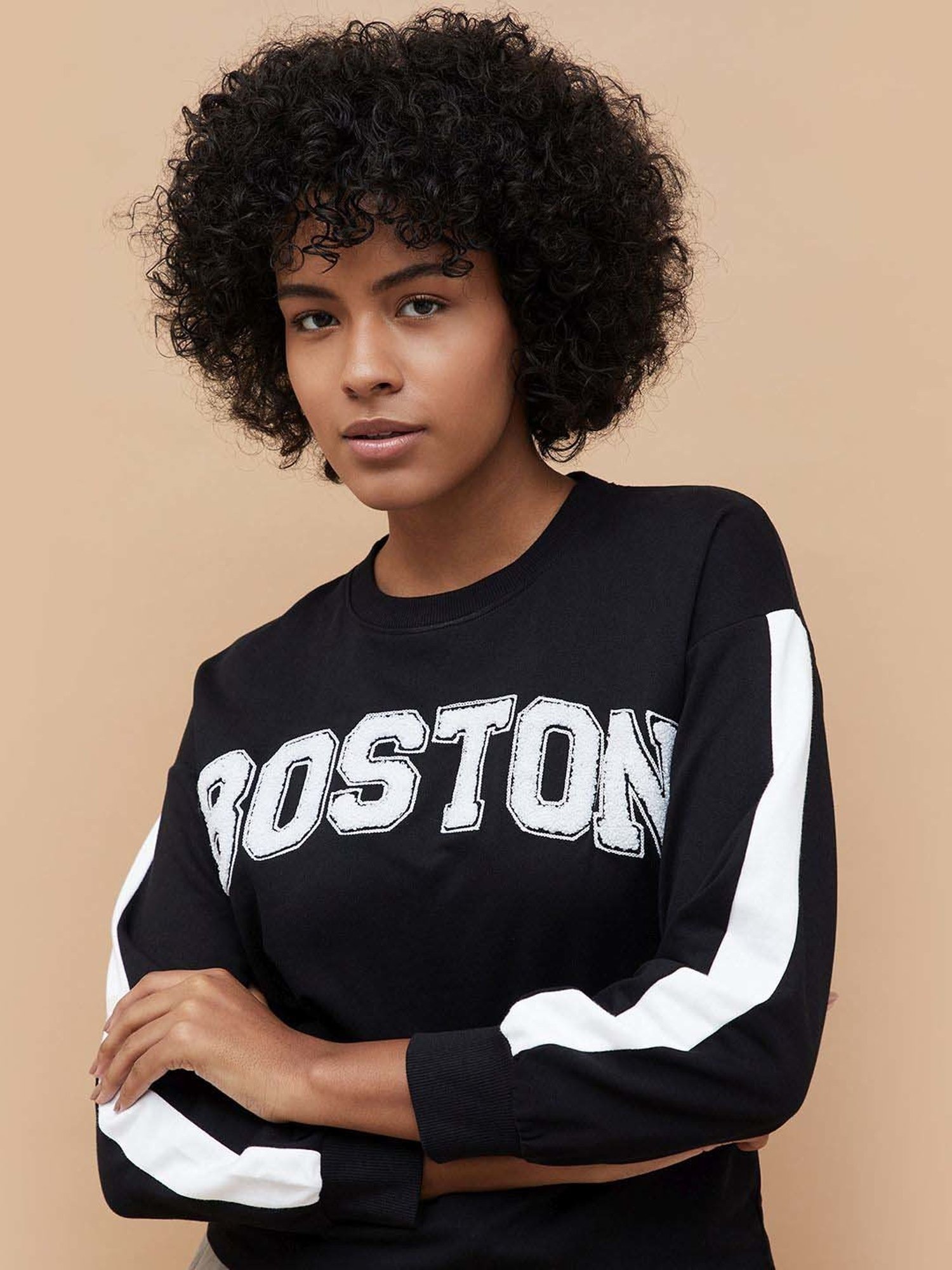 KAPPA Black Cotton Printed Sweatshirt