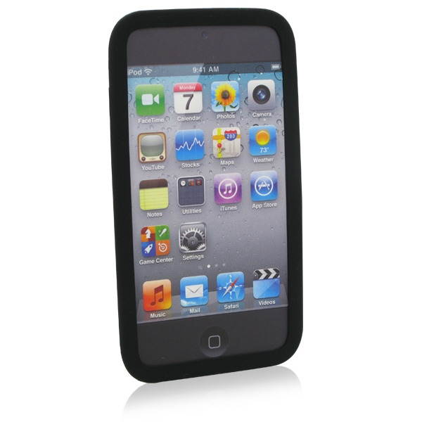 XtremeMac Tuffwrap Silicone Case for iPod Touch 4G (2 PK Black & Turquoise)