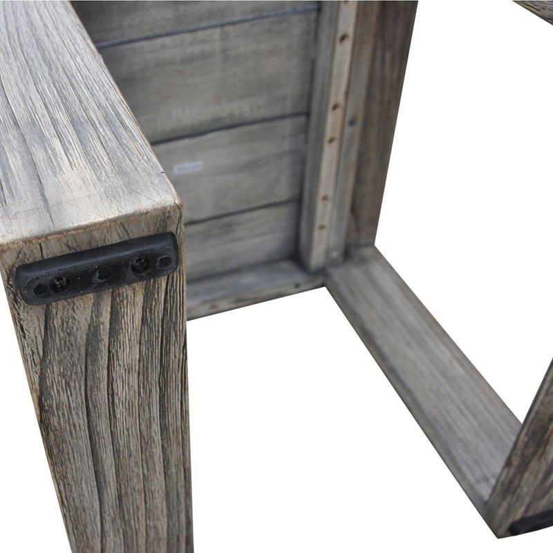 Teak Modern North Shore Outdoor Side Table - Driftwood Gray - Courtyard Casual