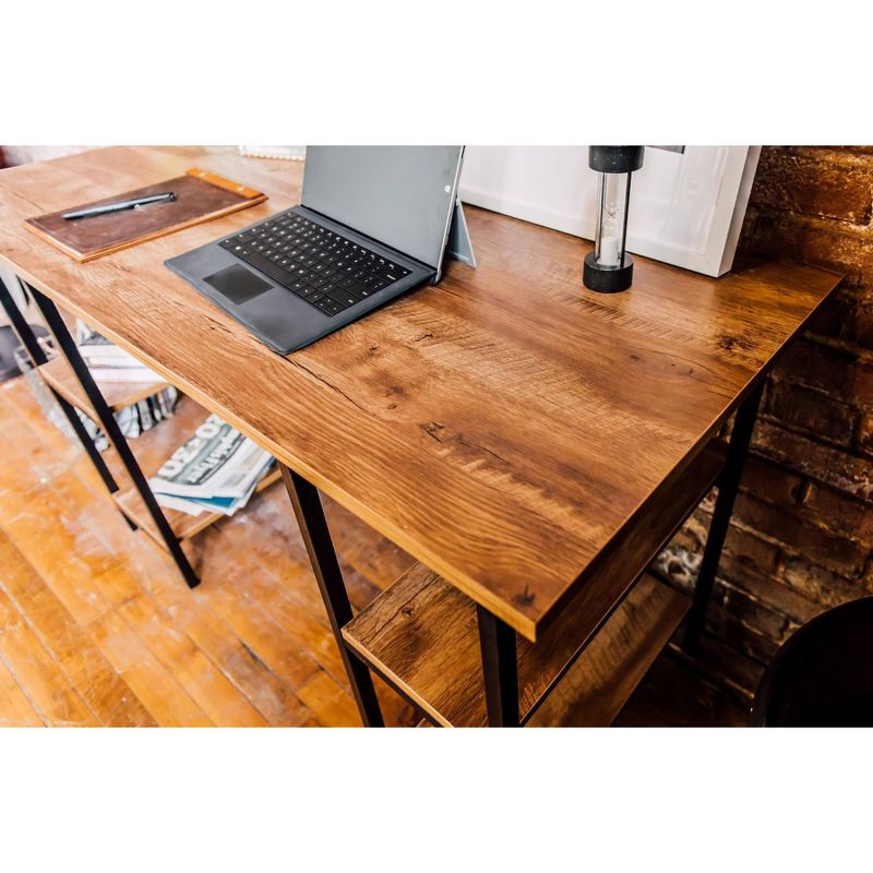 4 Shelf Camden Computer Desk Classic Oak - OneSpace