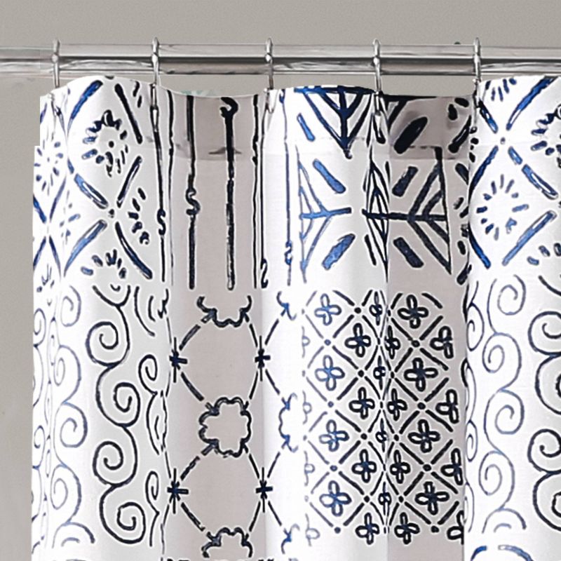 Color Block Shower Curtain Blue - Lush Décor
