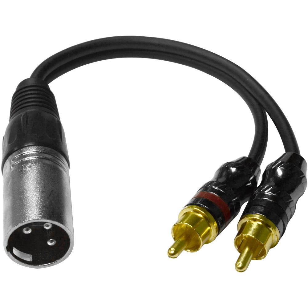 Seismic Audio - SA-Y6 - 6 Inch Splitter Patch Y Cable - 1 XLR Male to 2 RCA Male