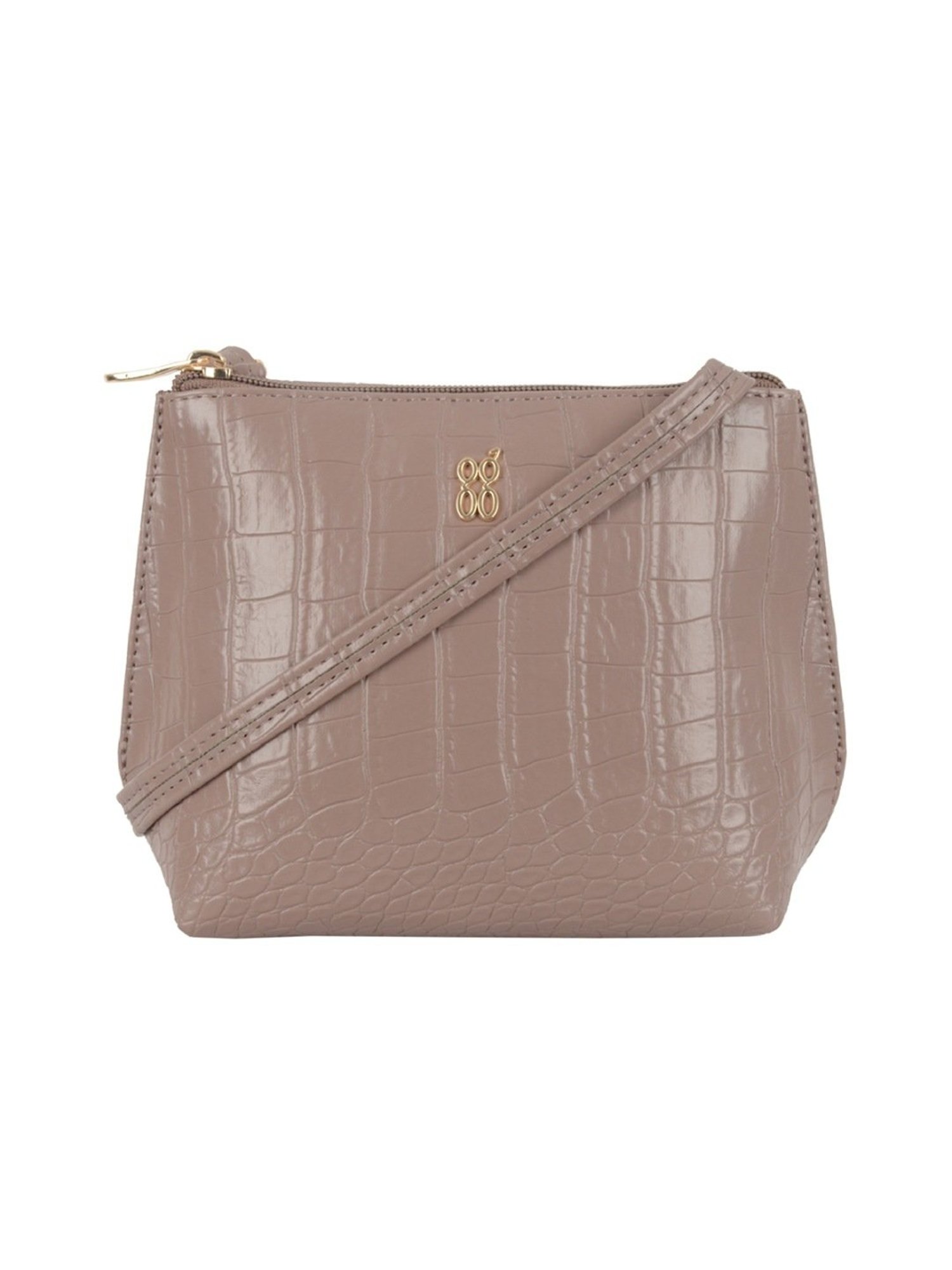 Baggit Grey Textured Small Cross Body Bag