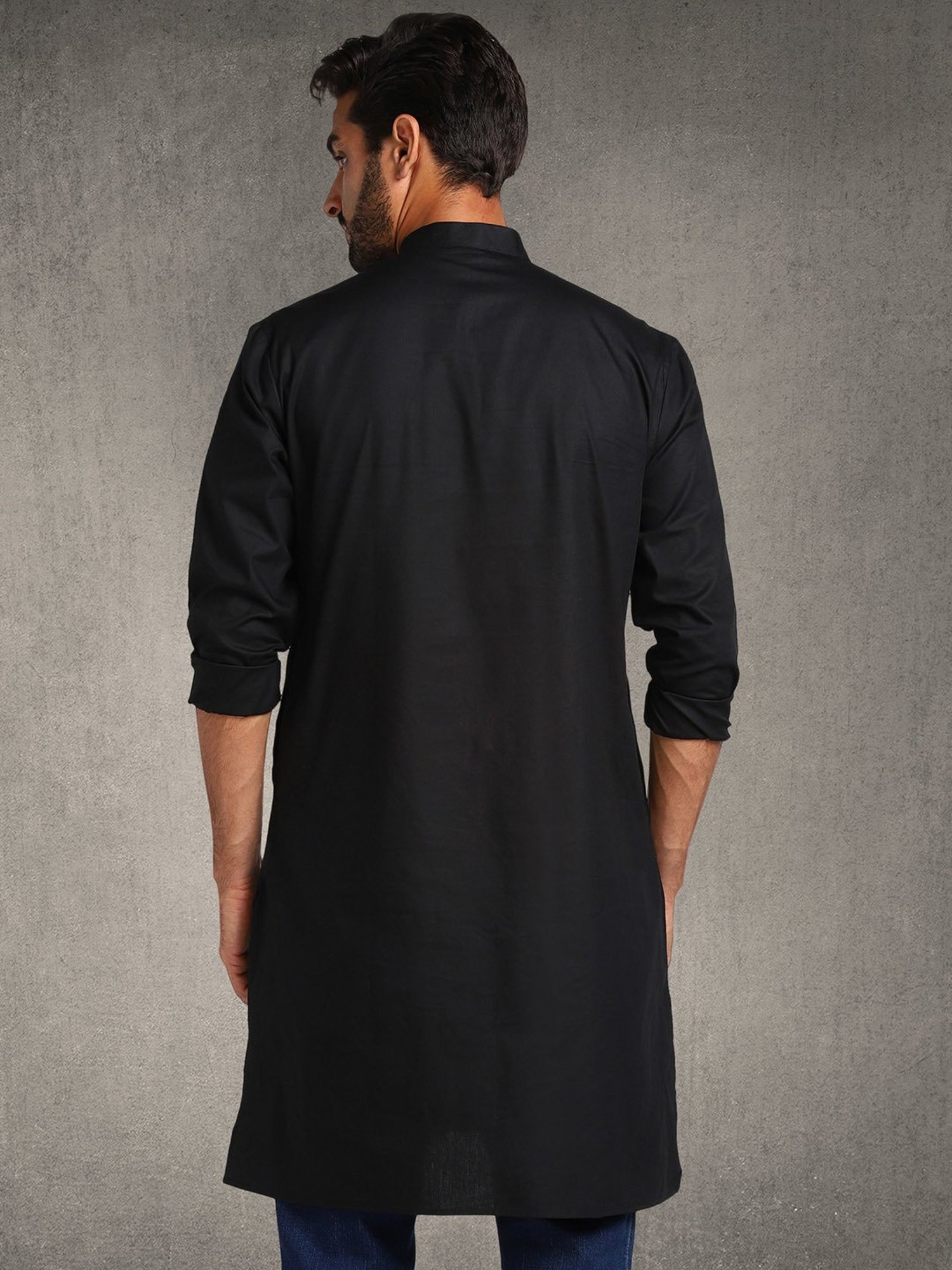 Hangup Plus Black Regular Fit Kurta