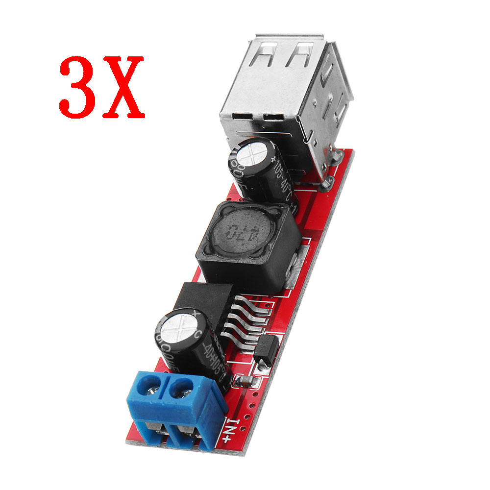 3pcs DC-DC 3A Step Down Regulated Power Module Car Charger Dual USB Output 9V/12V/24V/36V To 5V