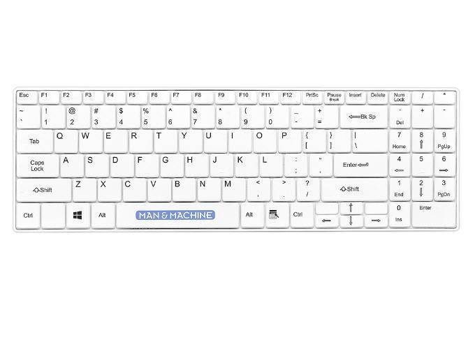 MAN & MACHINE ITSC/W5 ITSCOOL KEYBOARD (WHITE) - OPEN STYLE, WASHABLE, VALUE KEYBOARD. QUICK DISCONNEC