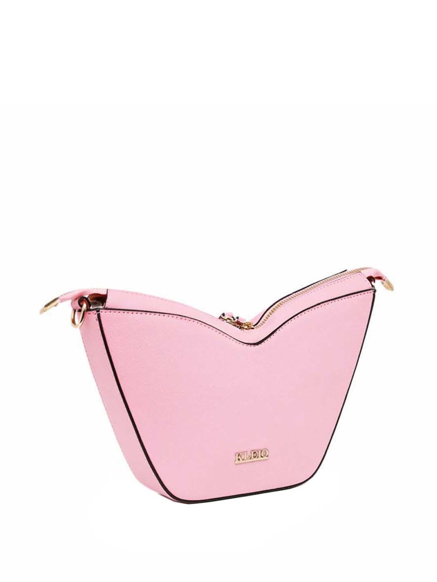 KLEIO Pink Solid Small Sling Handbag