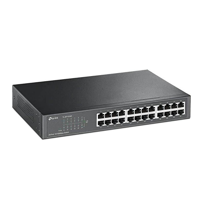 24Port Fast Ethernet Unmanaged Switch | Plug and Play | DesktopRackmount | Metal | Fanless | Limited Lifetime TLSF1024D