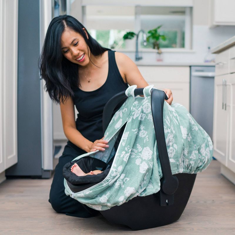 Bebe au Lait Muslin Car Seat Cover - Vintage Floral