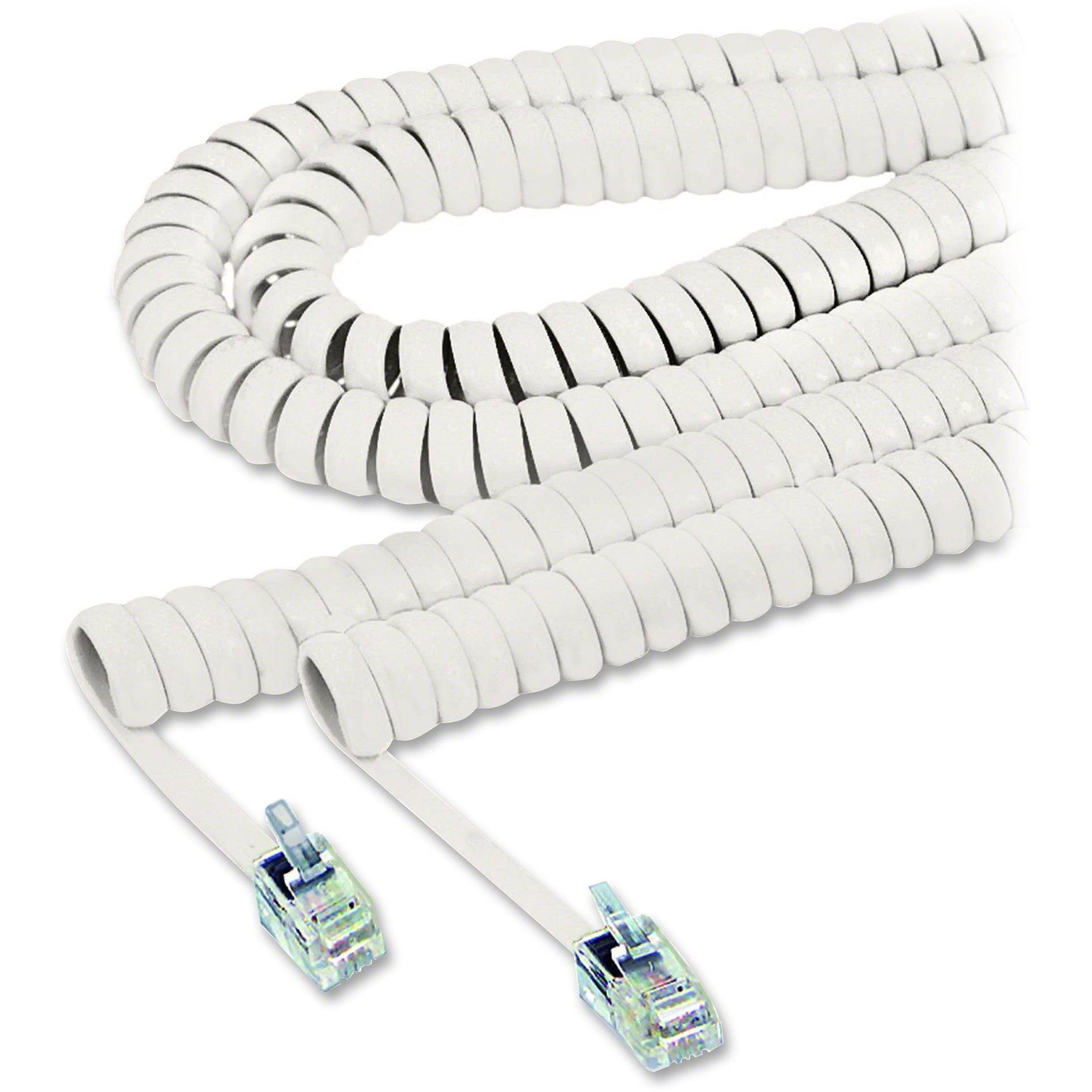 SOFTALK LLC Coiled Phone Cord Plug/Plug 25 ft. Ash 42215