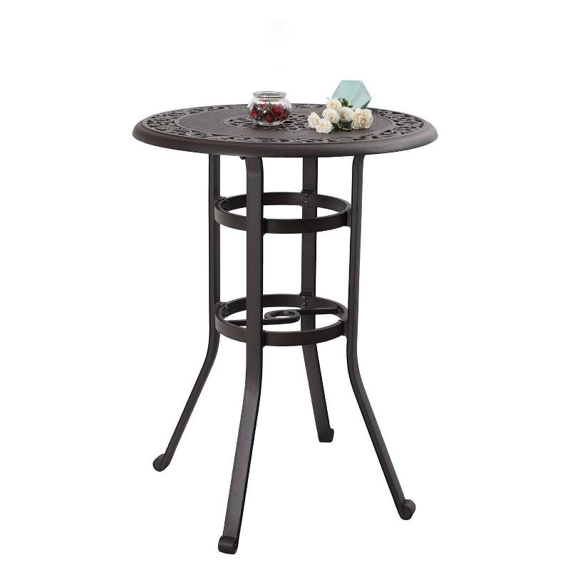 Renaissance Square Outdoor Patio Stacking Table - Gray - Vifah
