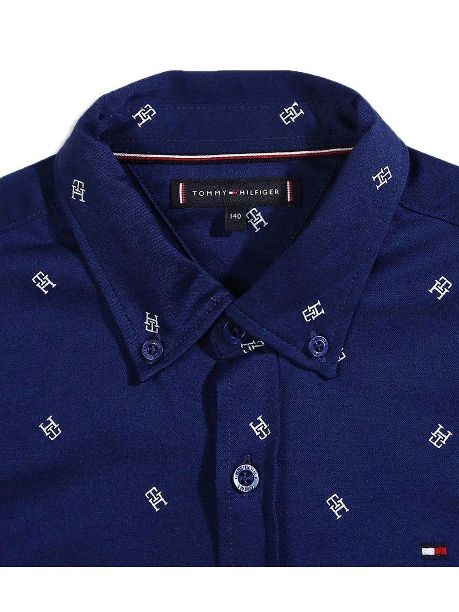 Tommy Hilfiger Kids Blue Logo Regular Fit Shirt