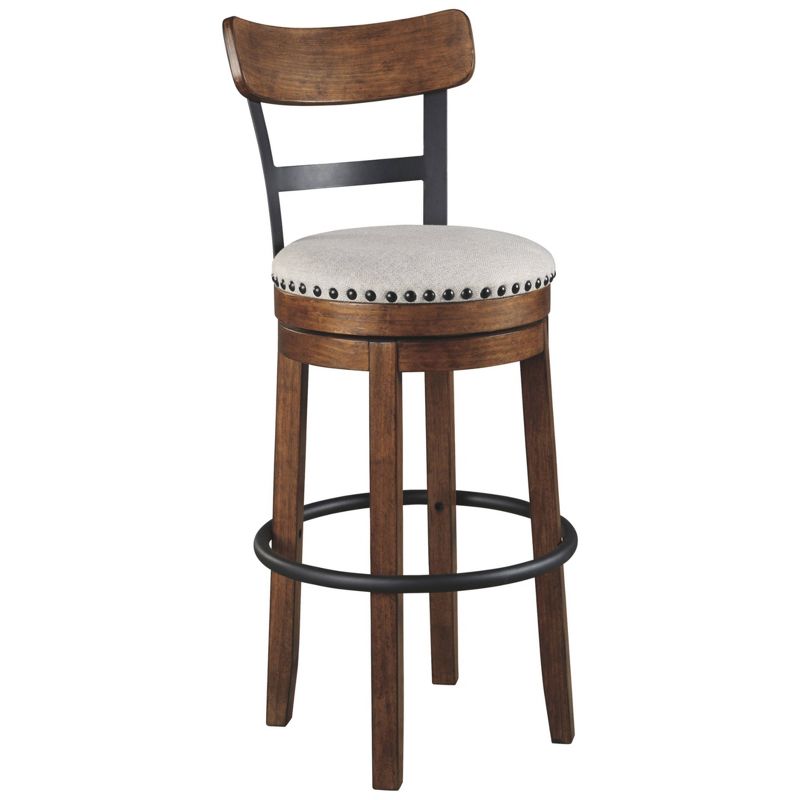 Tall Valebeck Upholstered Swivel Barstool Brown - Signature Design by Ashley