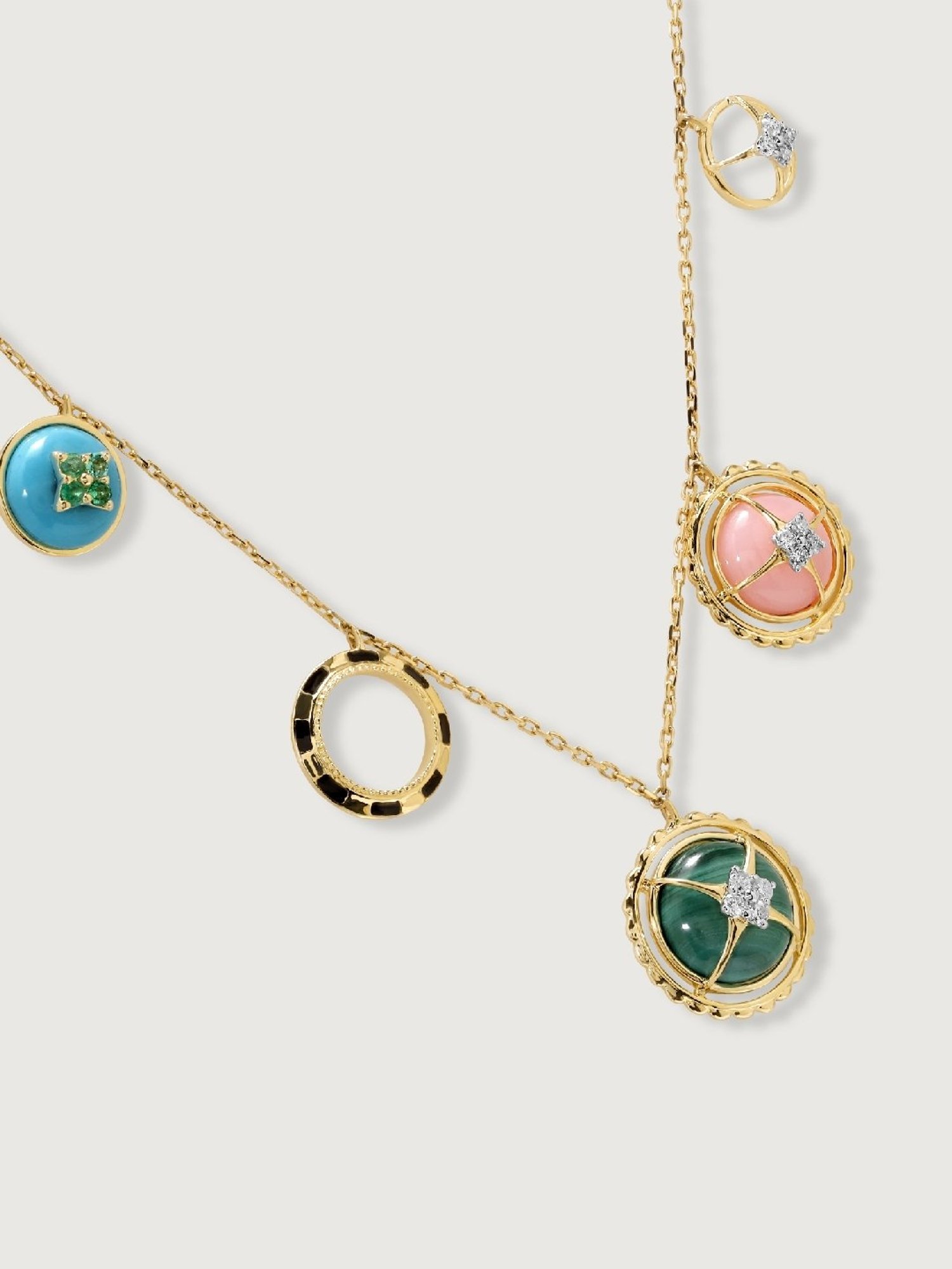 Mia by Tanishq Starship Charm 14k Gold Diamond Necklace