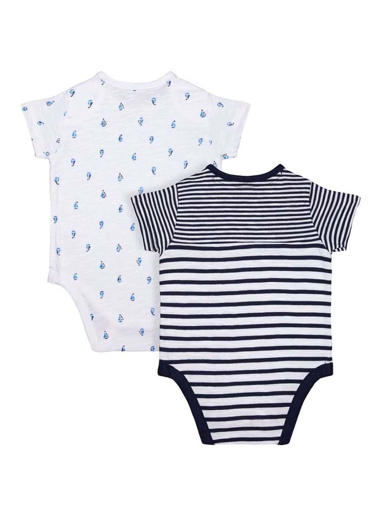 Ed-a-Mamma Baby Pink & White Printed Bodysuit (Pack Of 2)