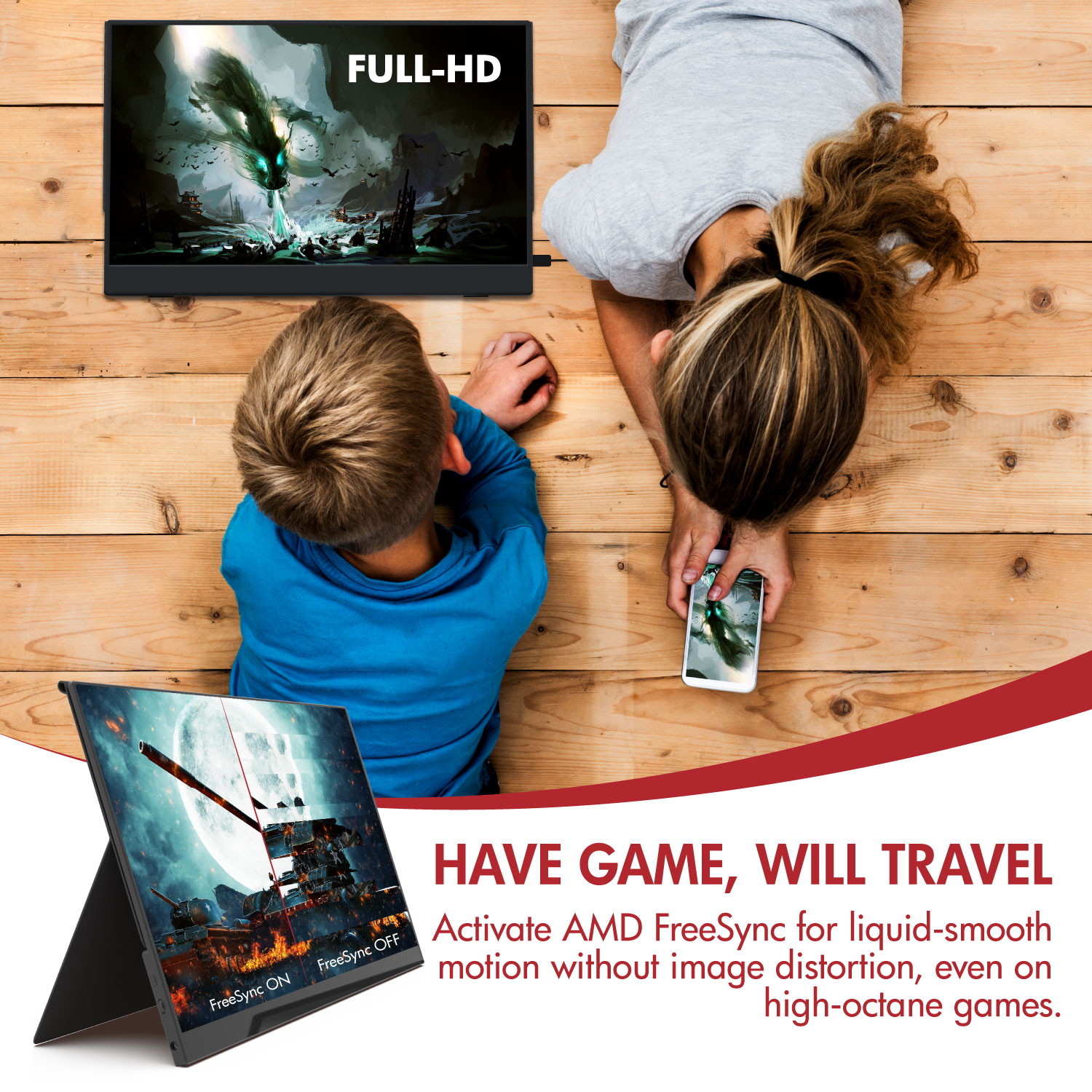 VIOTEK LinQ Touch 16" Portable Touchscreen Monitor, 1920 x 1080 p Full HD, Ultra-Slim IPS w/ FreeSync USB-C, HDMI, 3.5mm Port with Speakers USB-C (Model: P16CT)