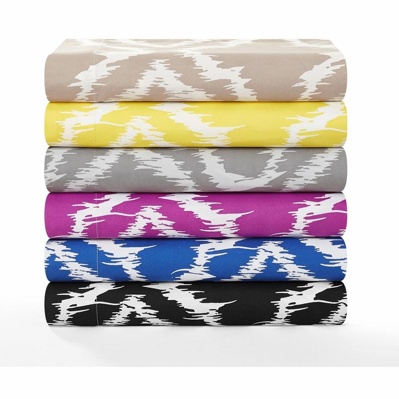 Chic Home Arianna 4 Piece Sheet Set Contemporary Ikat Medallion Print Pattern Design - Includes Flat & Fitted Sheets and Bonus Pillowcases, Lavender Twin