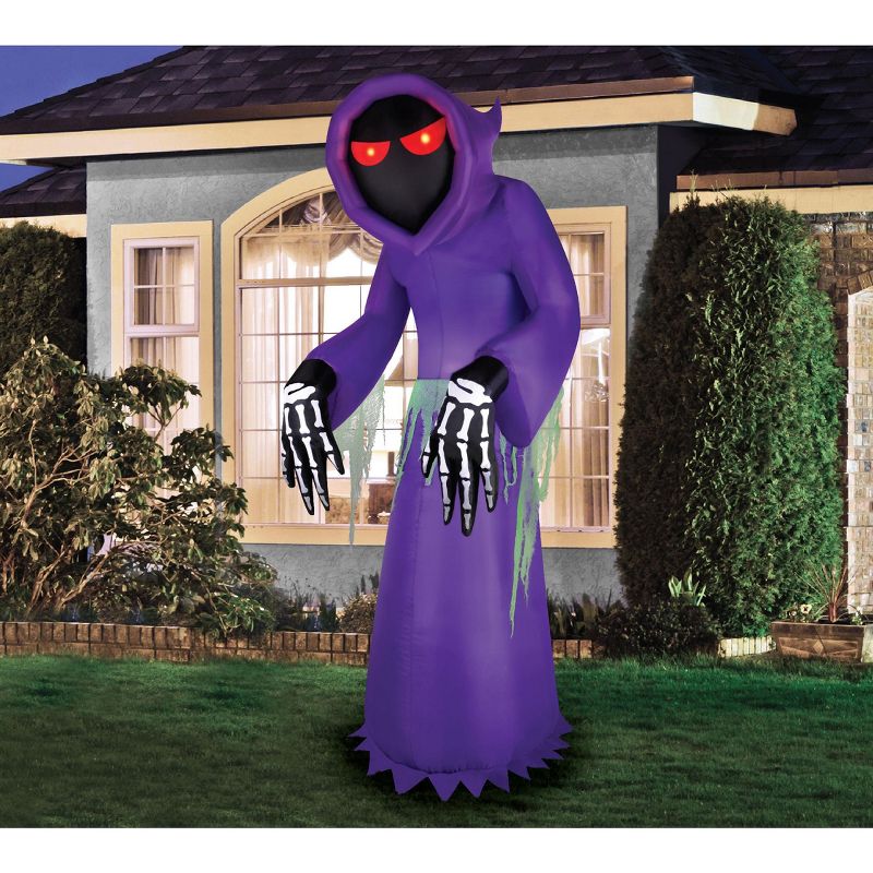 Occasions 7' Inflatable Faceless Reaper   Purple, 7 ft Tall, Multicolored