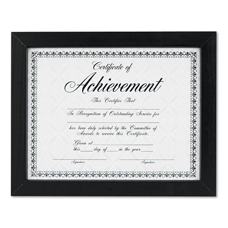 Dax Document/Certificate Frames Wood 8 1/2 x 11 Black Set of Two N15832