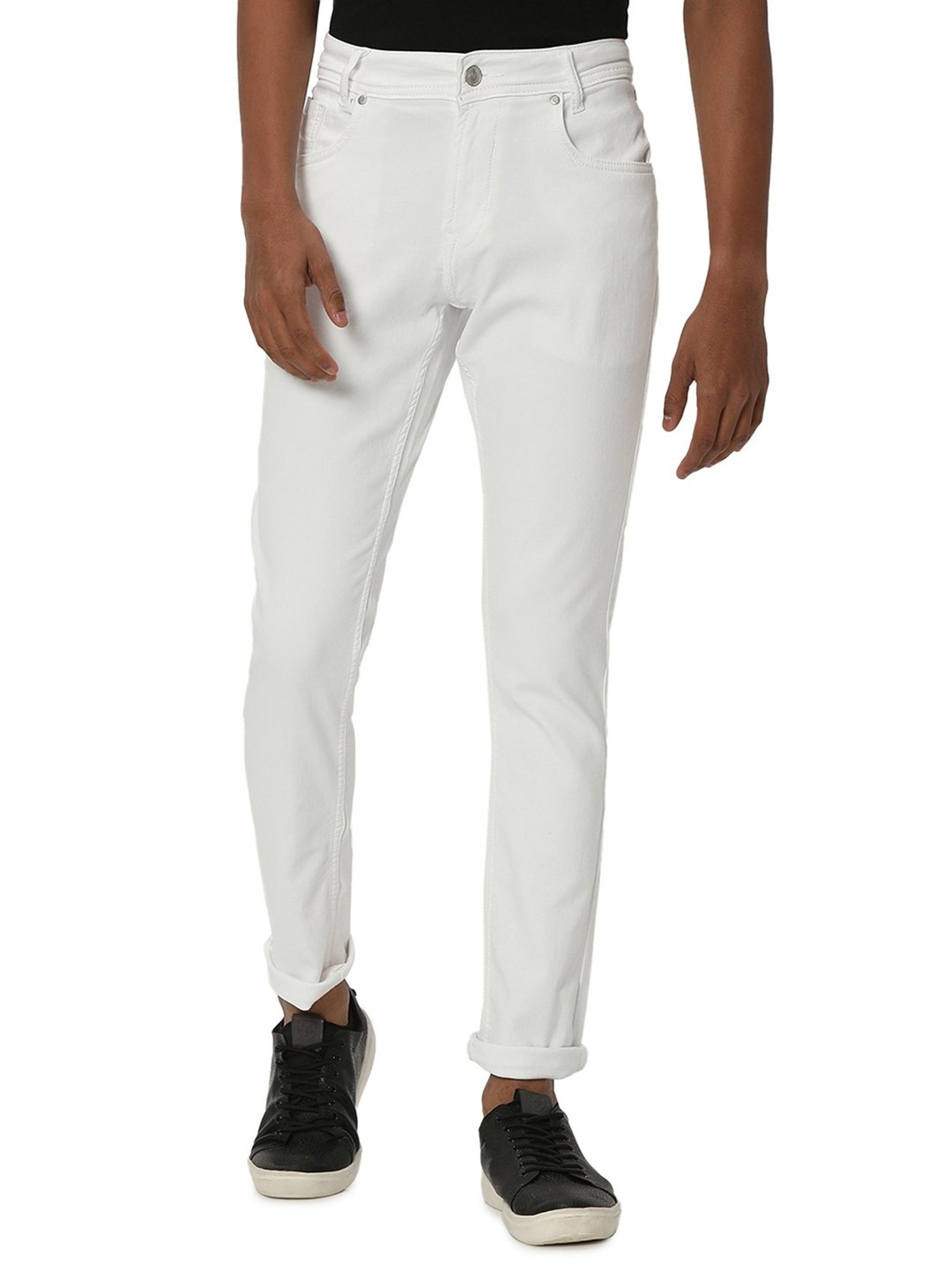 Mufti White Skinny Fit Lightly Washed Jeans