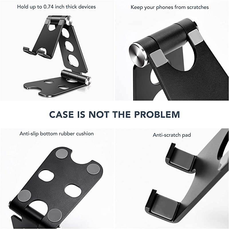 Tablet Stand , Cell Phone Stand, Phone Stand,Tablet Stand : Desktop Stand Holder Dock Compatible with Tablet Such as iPad Pro 10.5, 12.9 Air Mini 4 3, Kindle, E-Reader (4-13") (Black)