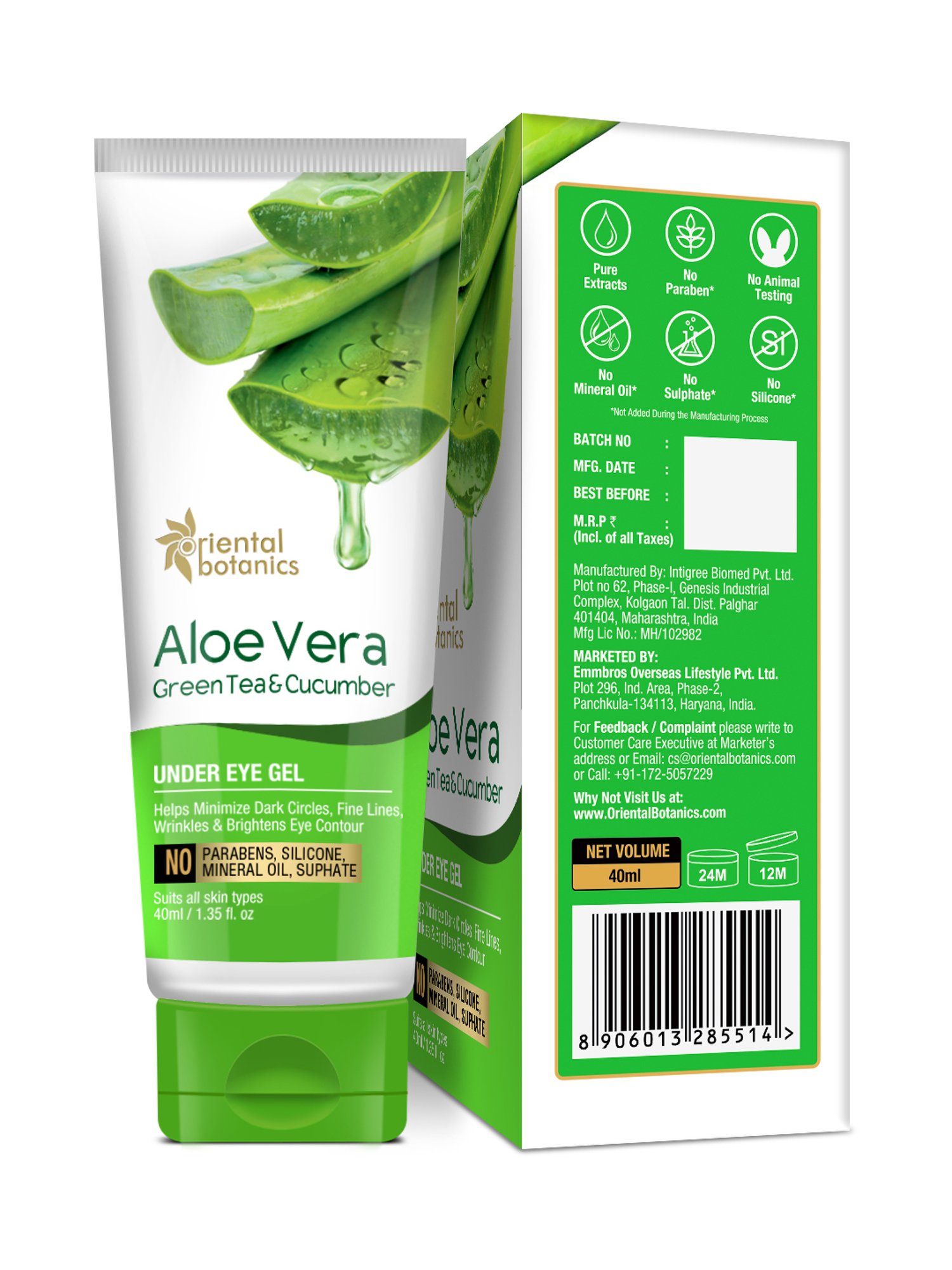 Oriental Botanics Under Eye Gel - 40 ml