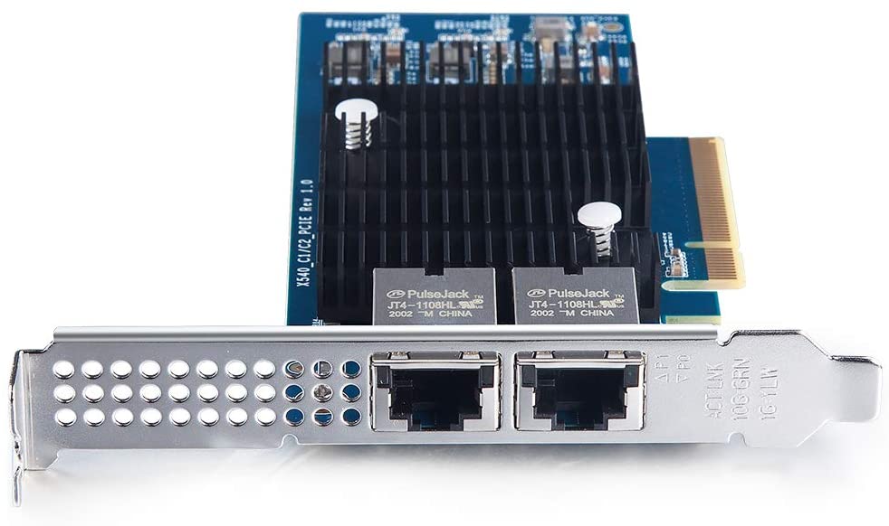 10Gb PCI-E NIC Network Card, Dual Copper RJ45 Port, PCI Express Ethernet LAN Adapter Support Windows Server/Windows/Linux/ESX, Compare to Intel X540-T2