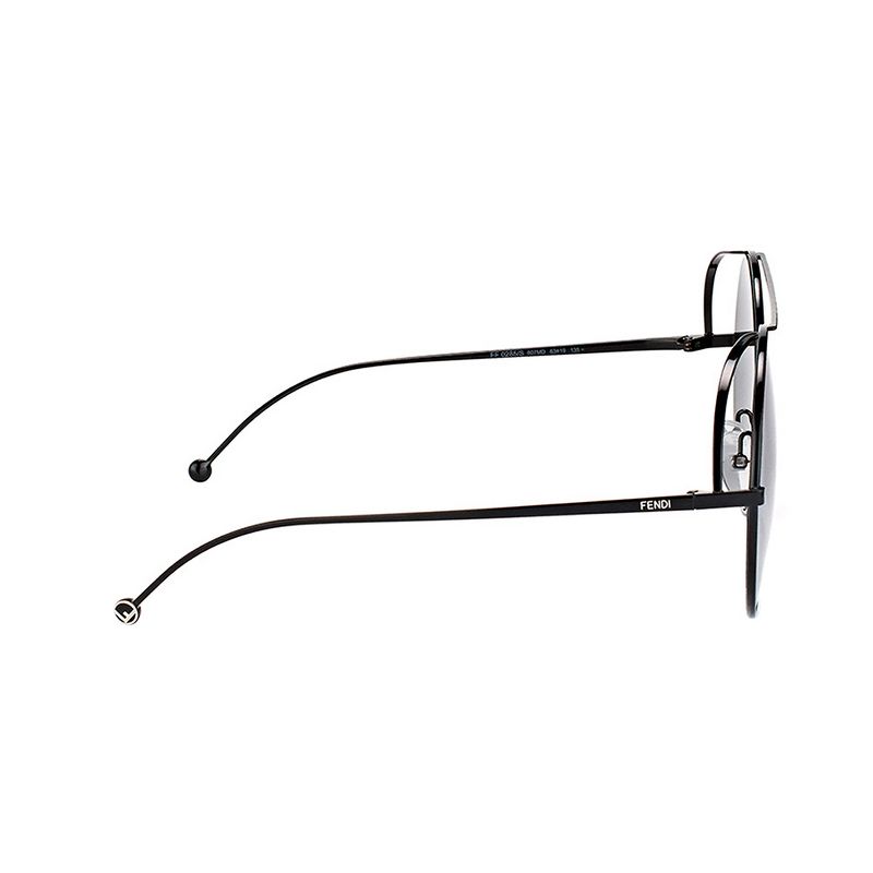 Fendi Run Away FF 0285 807 Womens Round Sunglasses Black 63mm