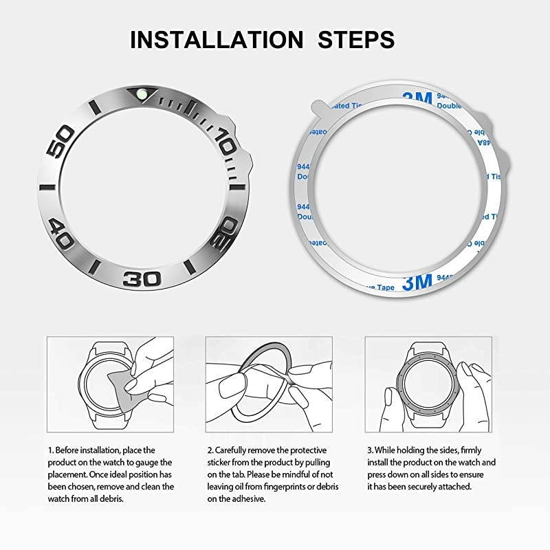 Stainless Steel Bezel Ring Compatiable with Garmin Fenix 5X Plus Bezel Ring Adhesive Cover Anti Scratch amp Collision Protector for Garmin Watch Accessory SilverNot Fit Fenix 5 5X
