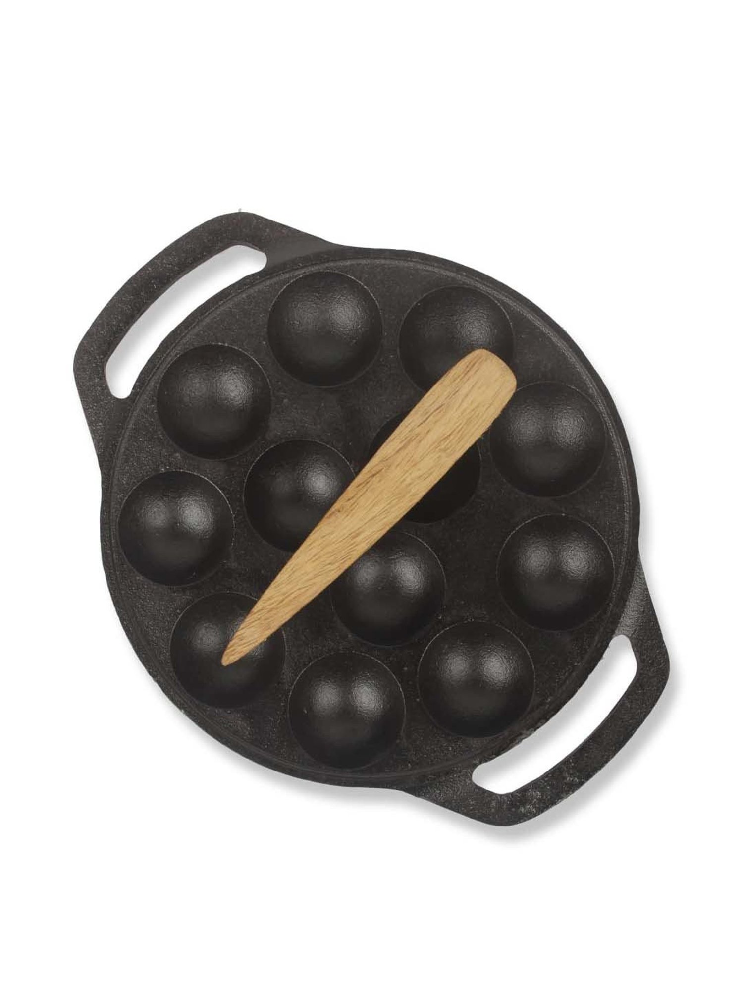 The Indus Valley Brown Wood 16 cm Paniyaram Spatula