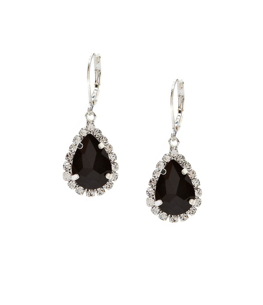 Cezanne Rhinestone Framed Pear Drop Earrings