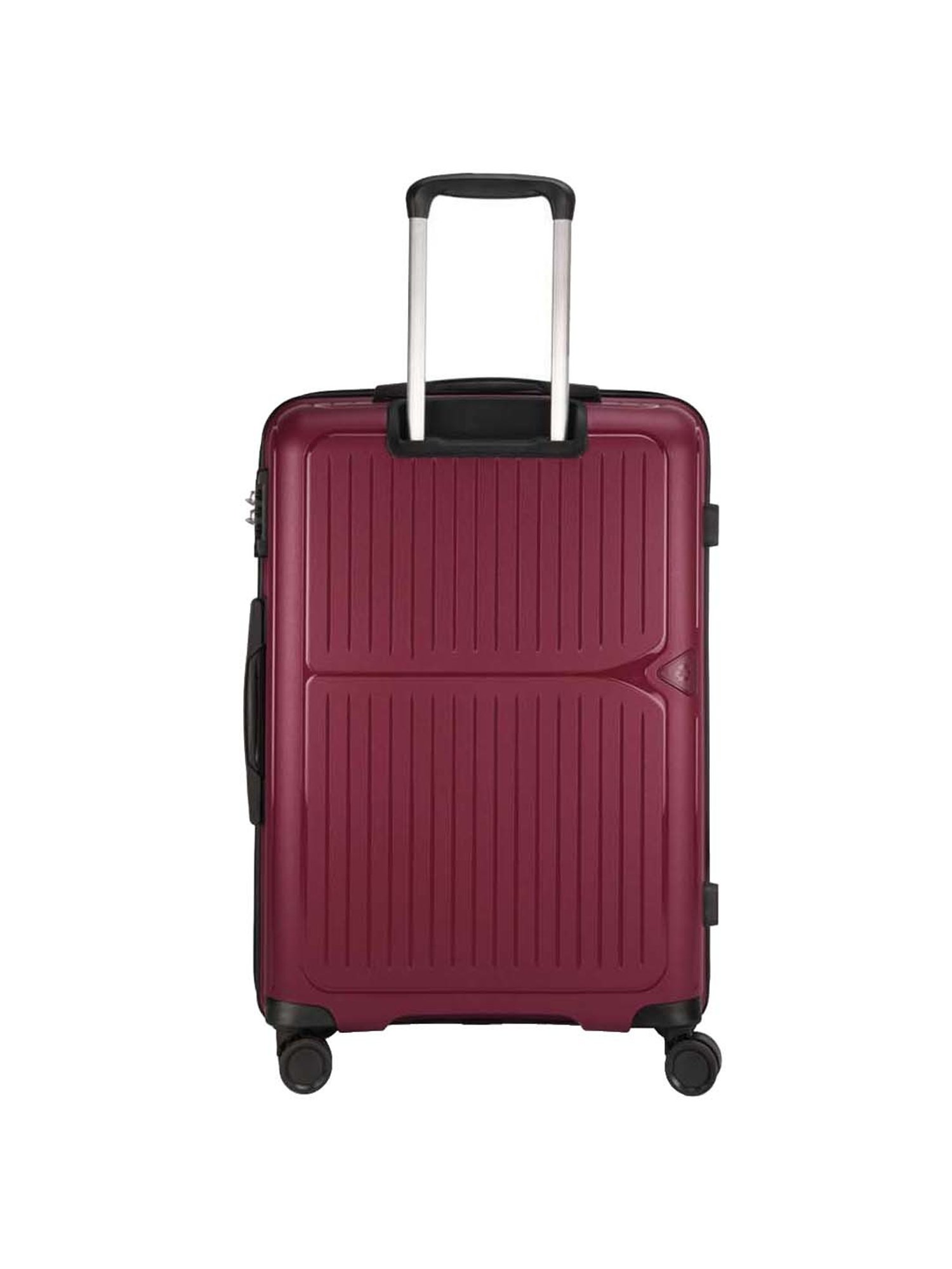 Aristocrat Locus Maroon Striped Hard Medium Trolley Bag - 47 cm