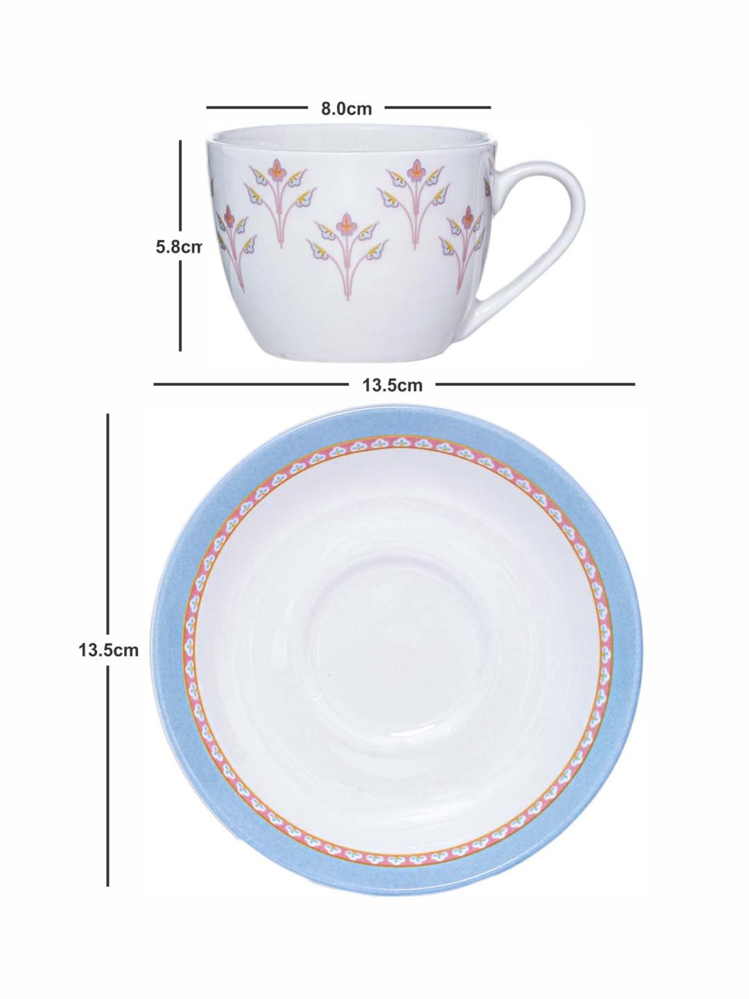 SONAKI White Bone China Tea Coffee Cup - Set of 12