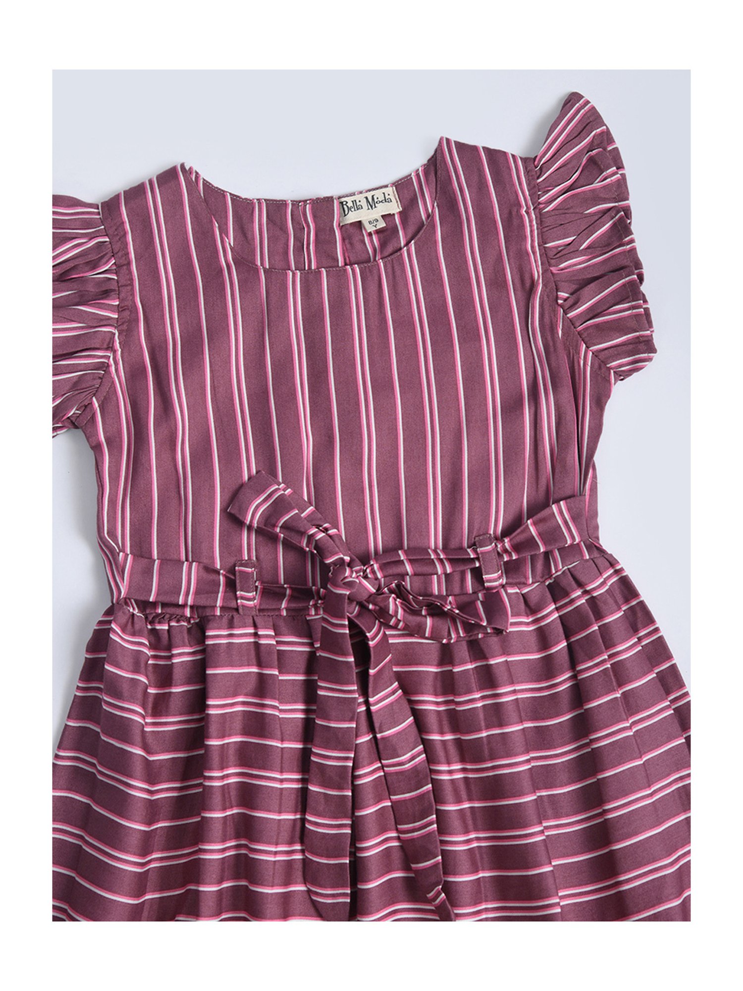 Bella Moda Kids Purple Striped Fit & Flare Dress