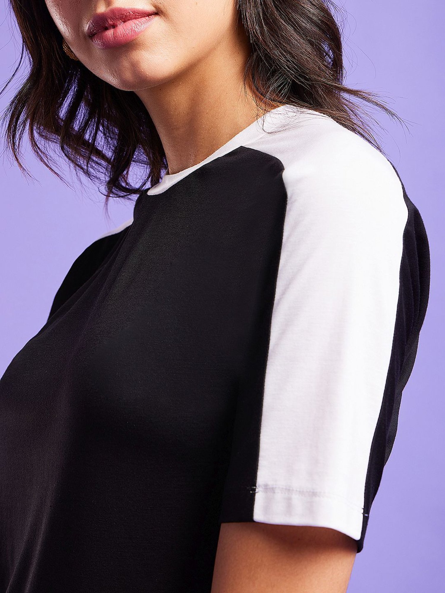 Fablestreet Black & White Color-Block Top