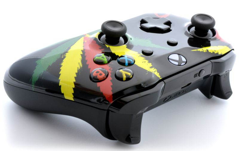 "Glossy 420" Xbox One S UN-MODDED Custom Controller Unique Design (with 3.5 jack)
